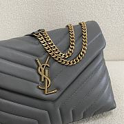 YSL Loulou Medium Bag Leather Grey Gold 32x22x12cm - 2