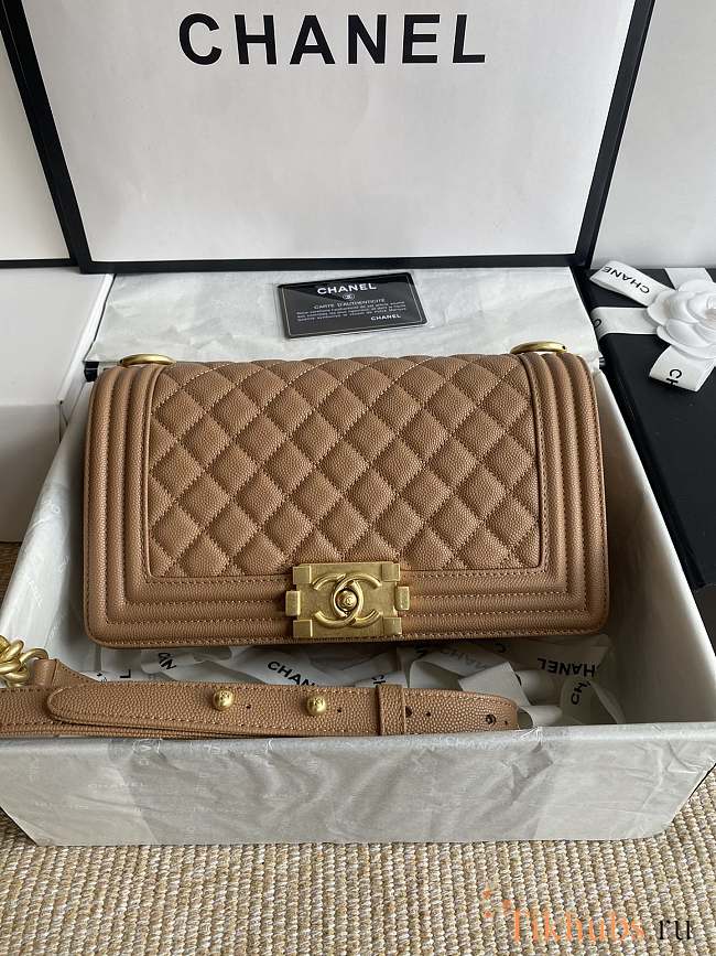 Chanel Leboy Bag Brown Caviar Gold 25cm - 1