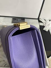 Chanel Leboy Bag Purple Caviar Gold Chevron 25cm - 6