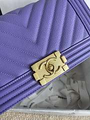 Chanel Leboy Bag Purple Caviar Gold Chevron 25cm - 4