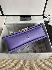 Chanel Leboy Bag Purple Caviar Gold Chevron 25cm - 3