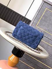Chanel Flap Bag Blue Suede 20cm - 5