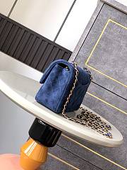Chanel Flap Bag Blue Suede 20cm - 4