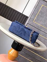 Chanel Flap Bag Blue Suede 20cm - 3