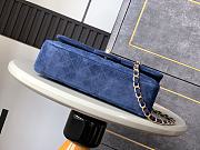Chanel Flap Bag Blue Suede Gold 25cm - 6