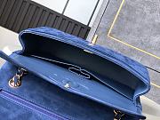 Chanel Flap Bag Blue Suede Gold 25cm - 5
