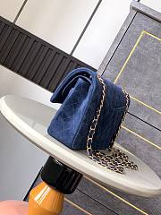 Chanel Flap Bag Blue Suede Gold 25cm - 2