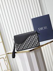 Dior Saddle A5 Triangle Pouch Beige Black 26x20.5x6.5cm - 1