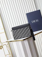 Dior Saddle A5 Triangle Pouch Beige Black 26x20.5x6.5cm - 3