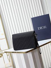 Dior Saddle A5 Triangle Pouch Black 26x20.5x6.5cm - 3