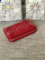 Dior Wallet Red Lambskin 11x8.5x2.5cm - 5