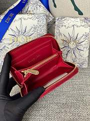 Dior Wallet Red Lambskin 11x8.5x2.5cm - 3