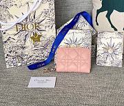 Dior Wallet Pink Lambskin 11x8.5x2.5cm - 1