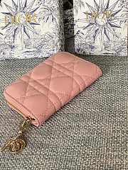 Dior Wallet Pink Lambskin 11x8.5x2.5cm - 5