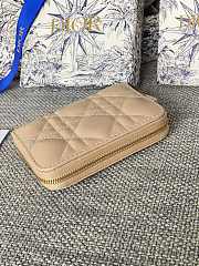 Dior Wallet Beige Lambskin 11x8.5x2.5cm - 5