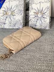 Dior Wallet Beige Lambskin 11x8.5x2.5cm - 3