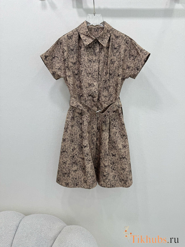 Dior Short Belted Shirtdress Beige - 1