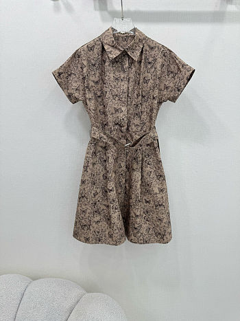 Dior Short Belted Shirtdress Beige