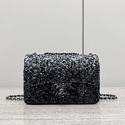Chanel Flap Bag Sequins Black 20x15x7cm - 1