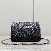 Chanel Flap Bag Sequins Black 20x15x7cm - 4
