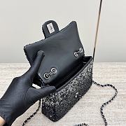 Chanel Flap Bag Sequins Black 20x15x7cm - 3