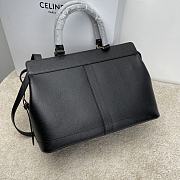 Celine Medium Cabas DE France Bag Black Leather 37x27x14cm - 2