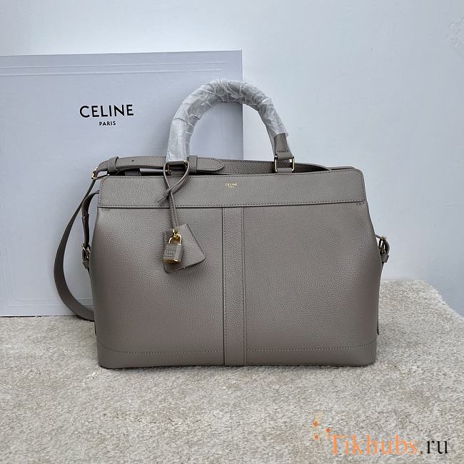 Celine Medium Cabas DE France Bag Grey Leather 37x27x14cm - 1