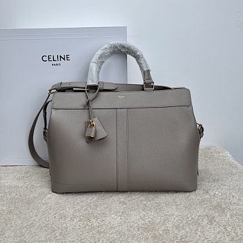 Celine Medium Cabas DE France Bag Grey Leather 37x27x14cm