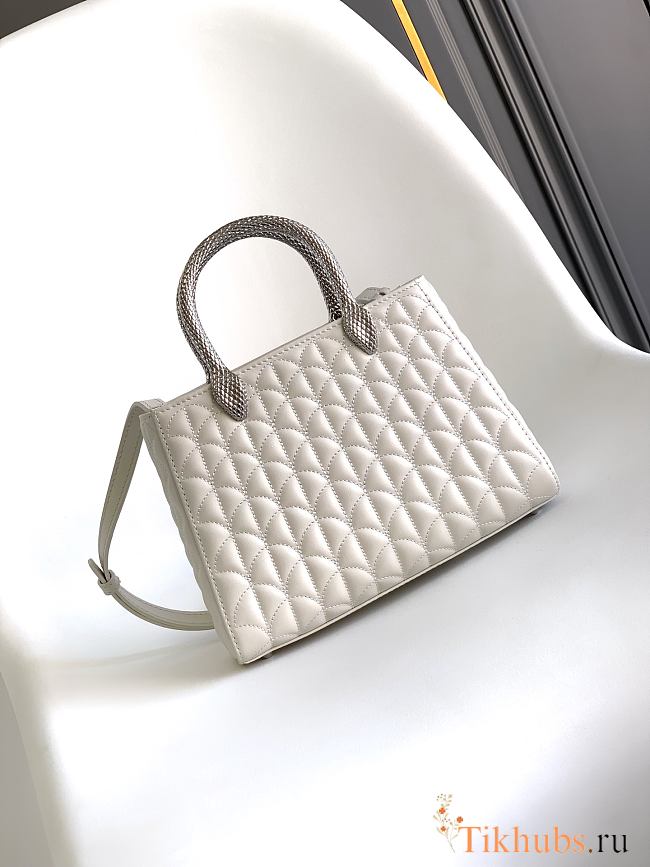 BVLGARI Serpenti Duo Top Handle White Bag 21.5x15x6cm - 1