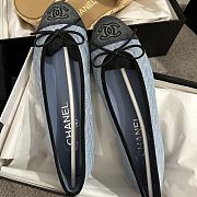 Chanel Ballerina Blue Denim Flat - 3