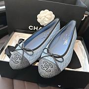 Chanel Ballerina Blue Denim Flat - 2