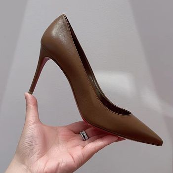 Christian Louboutin Kate Napa Brown Pump Heel 8.5cm