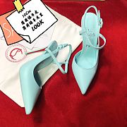 Christian Louboutin Jenlove 100 Leather Heeled Pumps Blue - 1