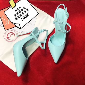 Christian Louboutin Jenlove 100 Leather Heeled Pumps Blue