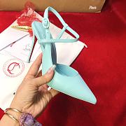 Christian Louboutin Jenlove 100 Leather Heeled Pumps Blue - 5