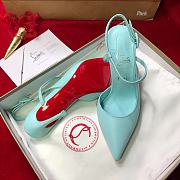 Christian Louboutin Jenlove 100 Leather Heeled Pumps Blue - 4