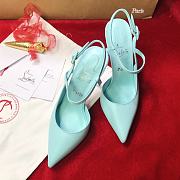 Christian Louboutin Jenlove 100 Leather Heeled Pumps Blue - 3