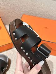 Hermes Kos Clog Black Slides - 3