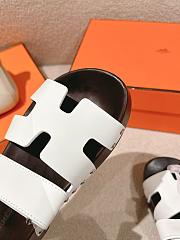 Hermes Kos Clog White Slides - 5