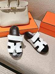 Hermes Kos Clog White Slides - 4