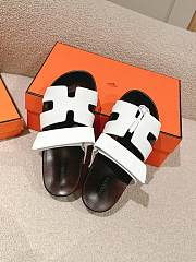 Hermes Kos Clog White Slides - 2