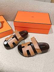 Hermes Kos Clog Brown Slides - 1