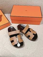 Hermes Kos Clog Brown Slides - 2