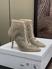 Dior Capture Heeled Ankle Boot Transparent Beige Mesh 10cm - 1