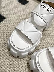 Prada Monolith Leather Platform White Sandals - 3