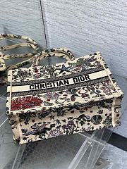 Dior Book Tote Beige Multicolor Cabinet Motif 36x18x28cm - 6