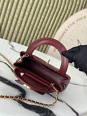 Chanel Kelly Shopper Red Wine Gold Bag 13x19x7cm - 6