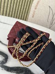 Chanel Kelly Shopper Red Wine Gold Bag 13x19x7cm - 3