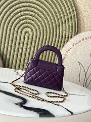 Chanel Kelly Shopper Purple Gold Bag 13x19x7cm - 3