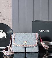 Chanel Vintage Shoulder Bag Denim Blue 27cm - 1